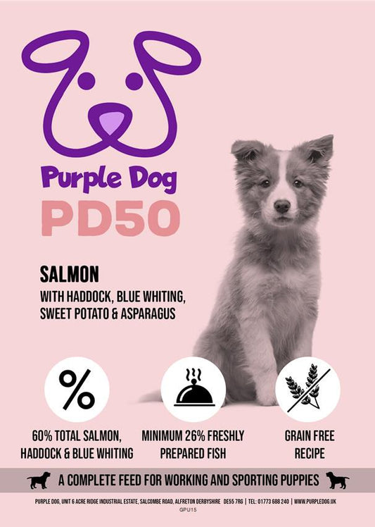 PD50 Puppy Salmon with Haddock, Blue Whiting, Sweet Potato and Asparagus 6kg